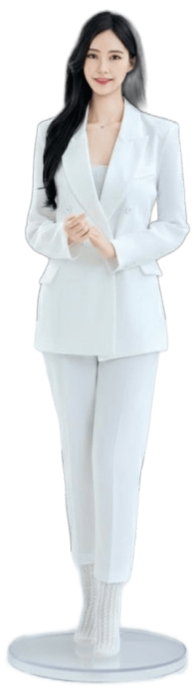 VIP 예시 1 — 흰 정장 전신 피규어